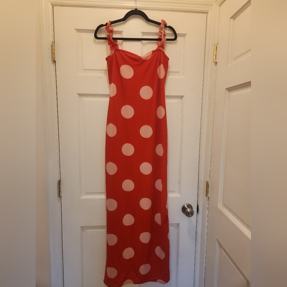Boohoo Oversized Polka Dot Maxi Dress Rockabilly Pin Up XL